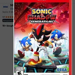 Nintendo Sonic X Shadow Generations Game Case - Red
